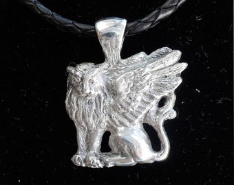 Heraldic Winged Lion Pendant