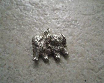 Sterling Silver Pekinese Dog Pendant