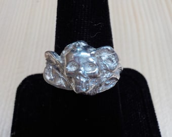 Victorian Skull and Calla Lily Mourning Ring