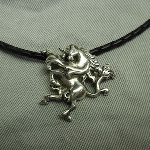 Sterling Silver Medieval Heraldic Unicorn, Rampant