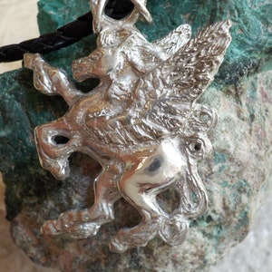 Sterling Heraldic Pegasus Necklace