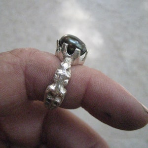 Medieval Black Pearl Dragon Ring