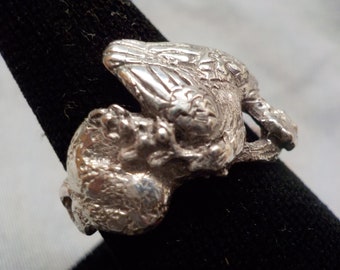 Matthew 10:16--Sterling Serpent and Dove Ring