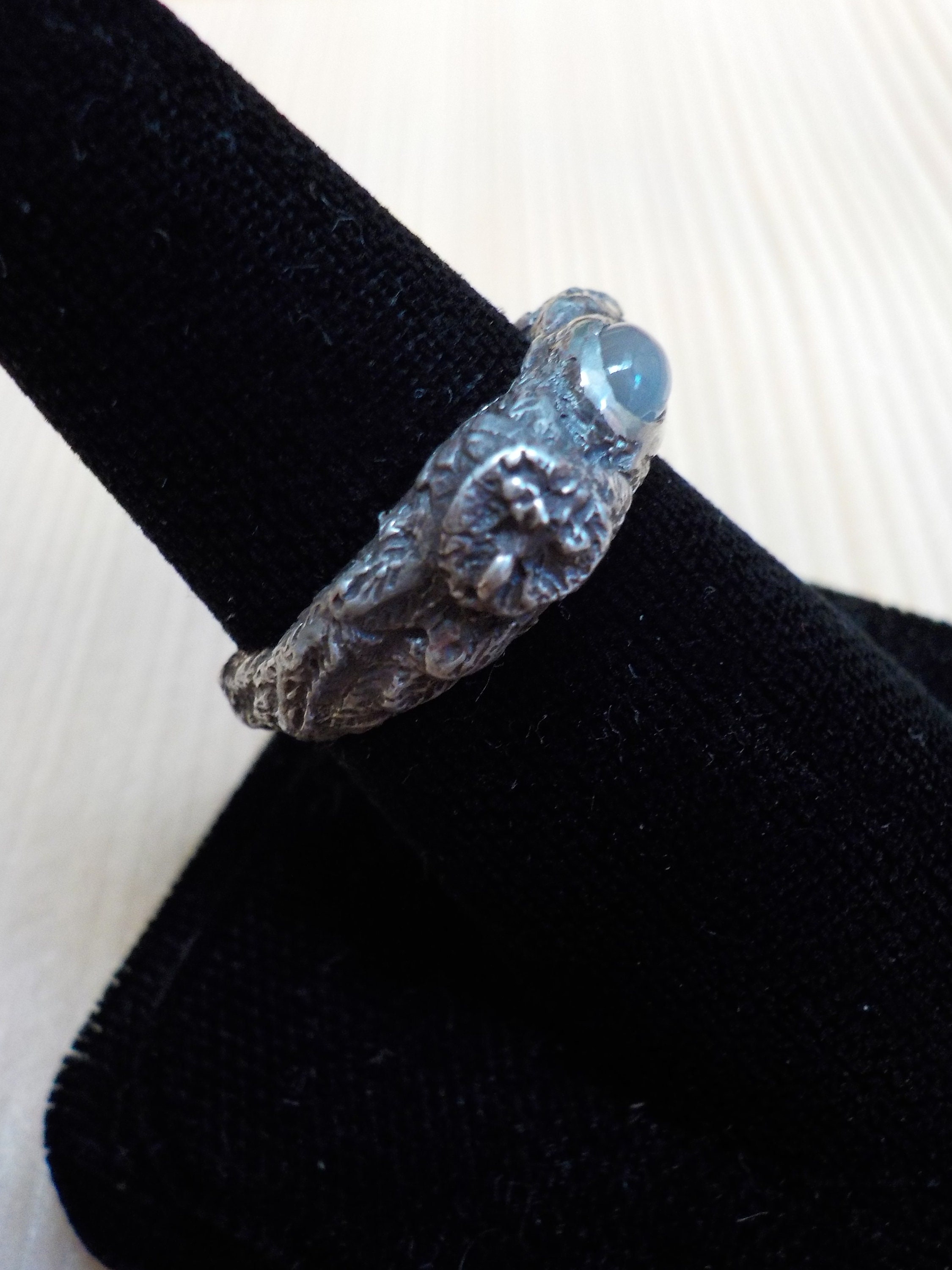Moonstone and Silver Owl Ring