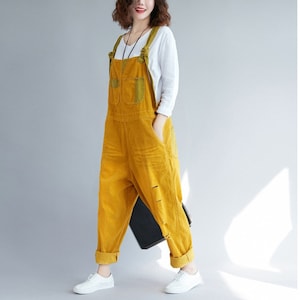 beige corduroy overalls