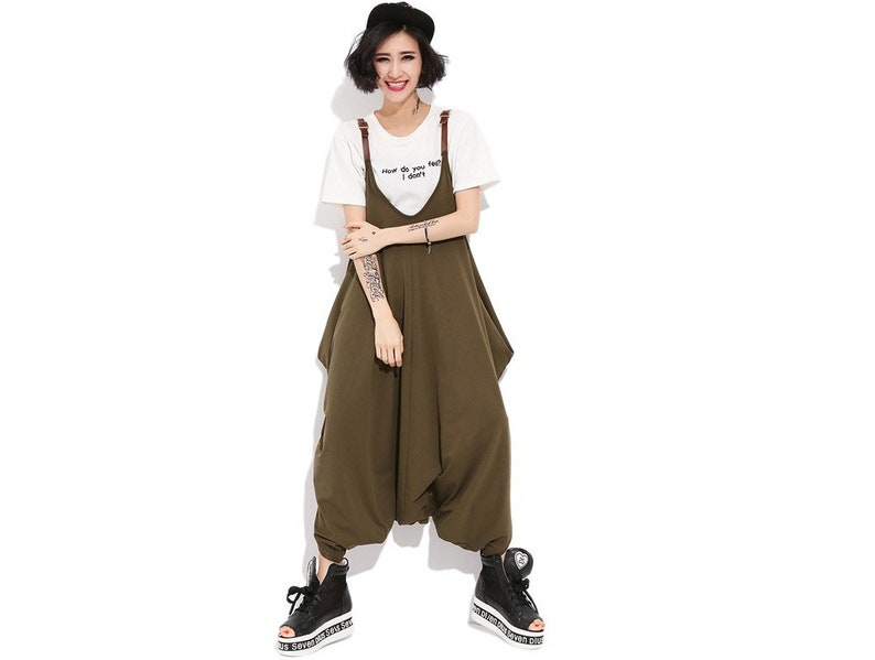 Loose Pants Baggy Pants Pants For Women Womens Loose Fitting Hip Hop Thin Cotton Overalls With Pockets Casual Pants Overalls For Women