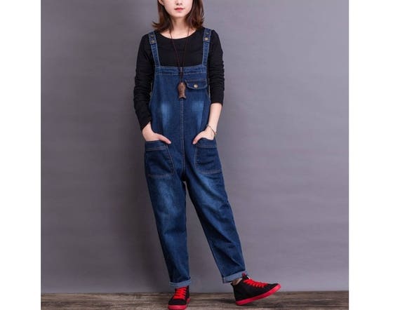 loose fit denim jumpsuit