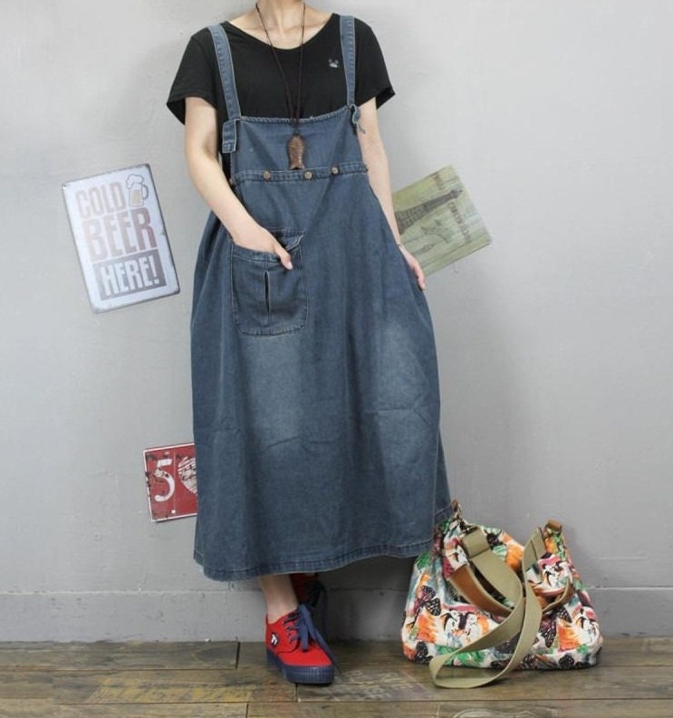 Womens Summer Loose Fitting A Line Style Denim Cotton Overalls - Etsy