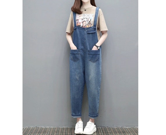 womens wide leg denim overalls