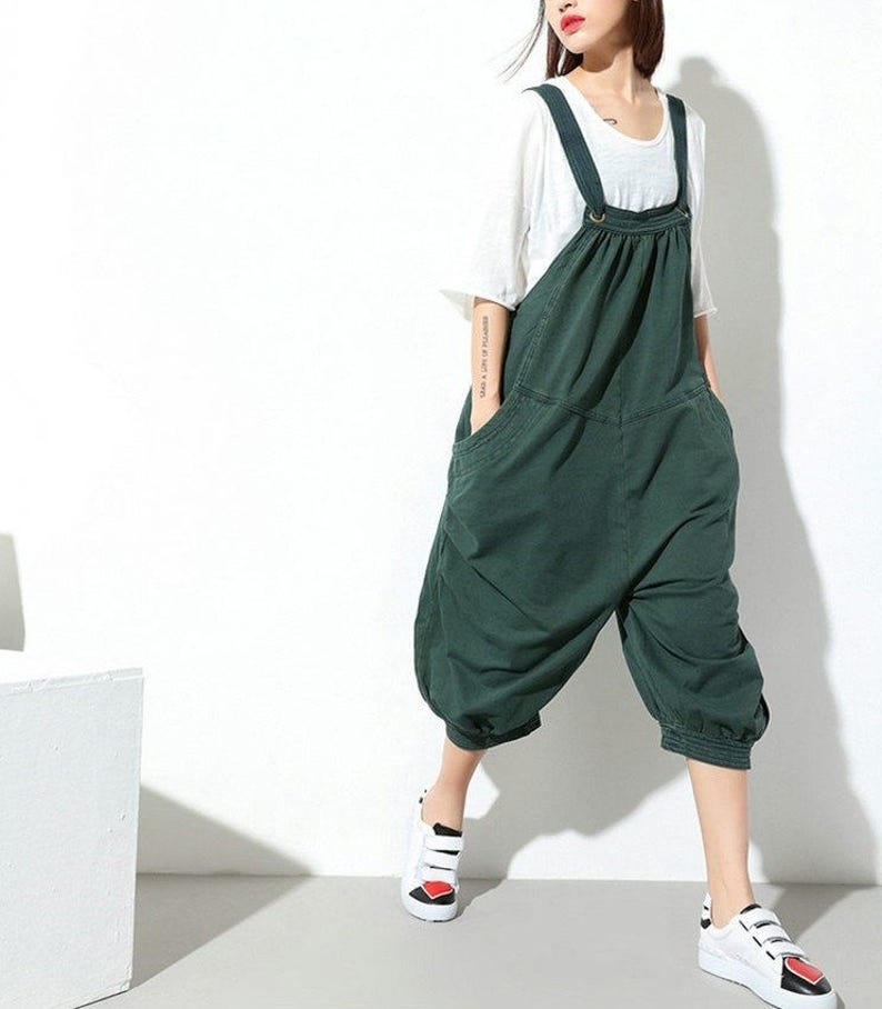 Womens Loose Fitting Casual Cotton Jumpsuits Overalls Pants - Etsy