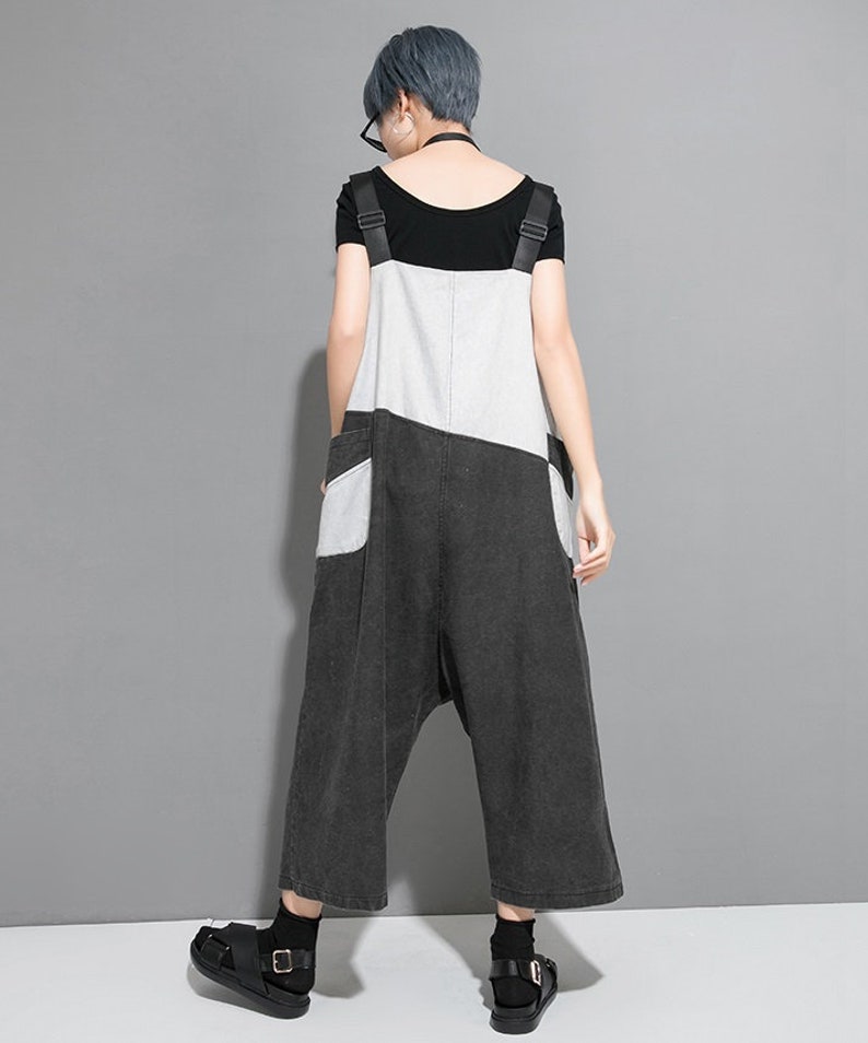Loose Overalls Summer Overalls Loose Pants Womens Summer Contrast Color Cotton Overalls With Pockets Casual Overalls Overalls For Women
