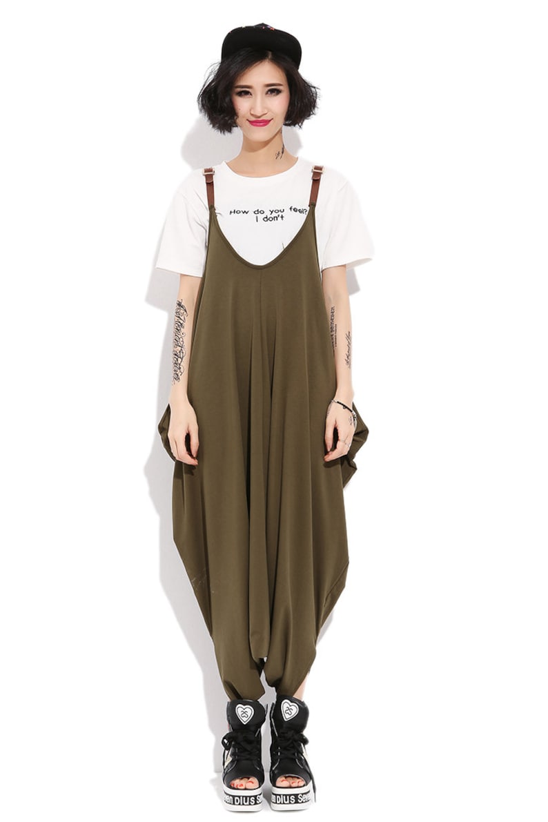 Loose Pants Baggy Pants Pants For Women Womens Loose Fitting Hip Hop Thin Cotton Overalls With Pockets Casual Pants Overalls For Women