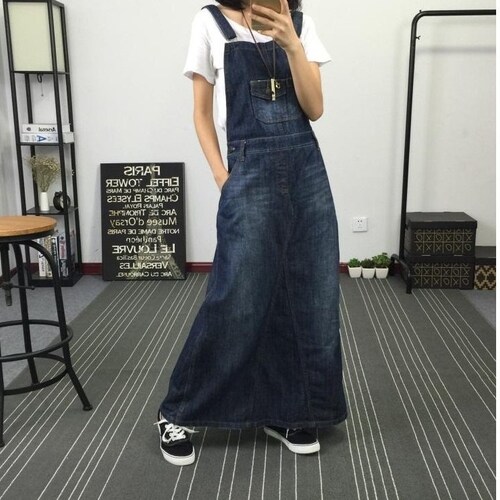Womens Loose Fitting A Line Style Cotton Denim Overalls With - Etsy