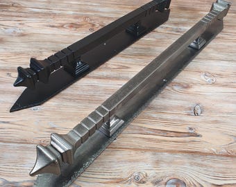 Rustic Hand-Forged Massive Door Handle: Industrial Sliding Barn Hardware for Front Entrance