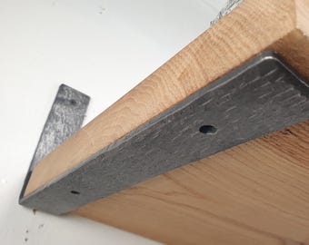 1 4/7" (4 cm) Handcrafted Forged Iron Shelf Brackets: Custom Rustic Industrial Hardware for Unique Home Decor