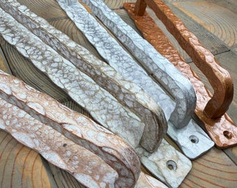 Rustic Barn Door Pull Handle - Forged Iron Cabinet Hardware for Farmhouse, Kitchen & Bathroom Renovation