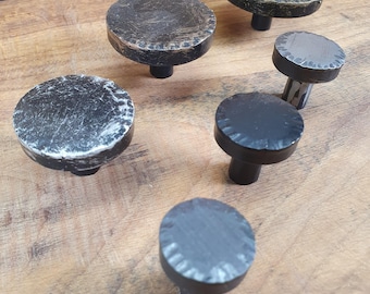 Artisan-Forged Rustic Industrial Cabinet Knobs - Handcrafted Loft-Style Drawer Handles for Modern Kitchens
