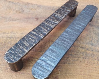 Handcrafted Rustic Wrought Iron Handle - Vintage Farmhouse Style Cabinet Door Pulls for Kitchen & Home