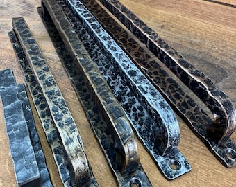 Rustic Farmhouse Barn Door Pull Handle - Wrought Iron Industrial Hardware for Interior Sliding Doors