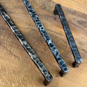 Handmade Wrought Iron Drawer Pull | Rustic Farmhouse Cabinet Hardware Handle Blacksmith Crafted Artisan