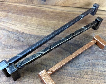 Handgeschmiedeter Schubladengriff aus Eisen | Rustikaler Schrankknauf | Bauernhaus Hardware für Kommode, Küche oder Möbel