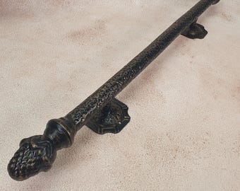 Hand-Forged Wrought Iron Door Handle: Rustic Drawer Pull for Modern Barn & Industrial Home Decor