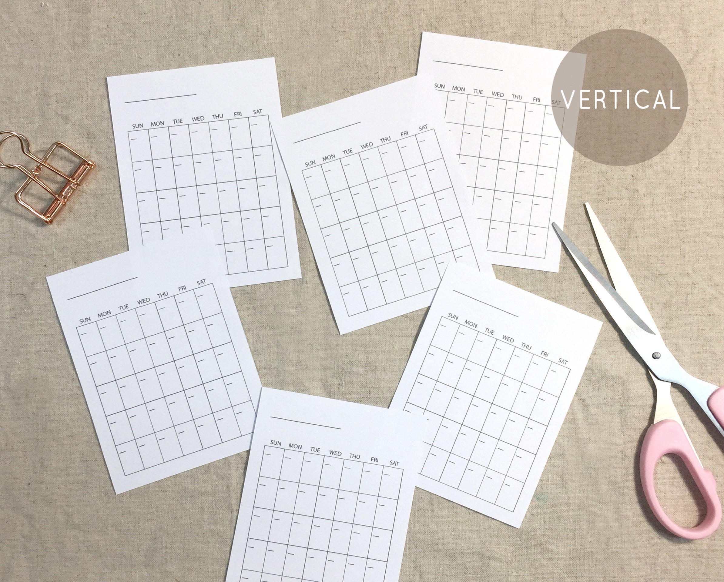 3x4 Calendar, Blank Calendar Template, Undated Monthly Calendar ...