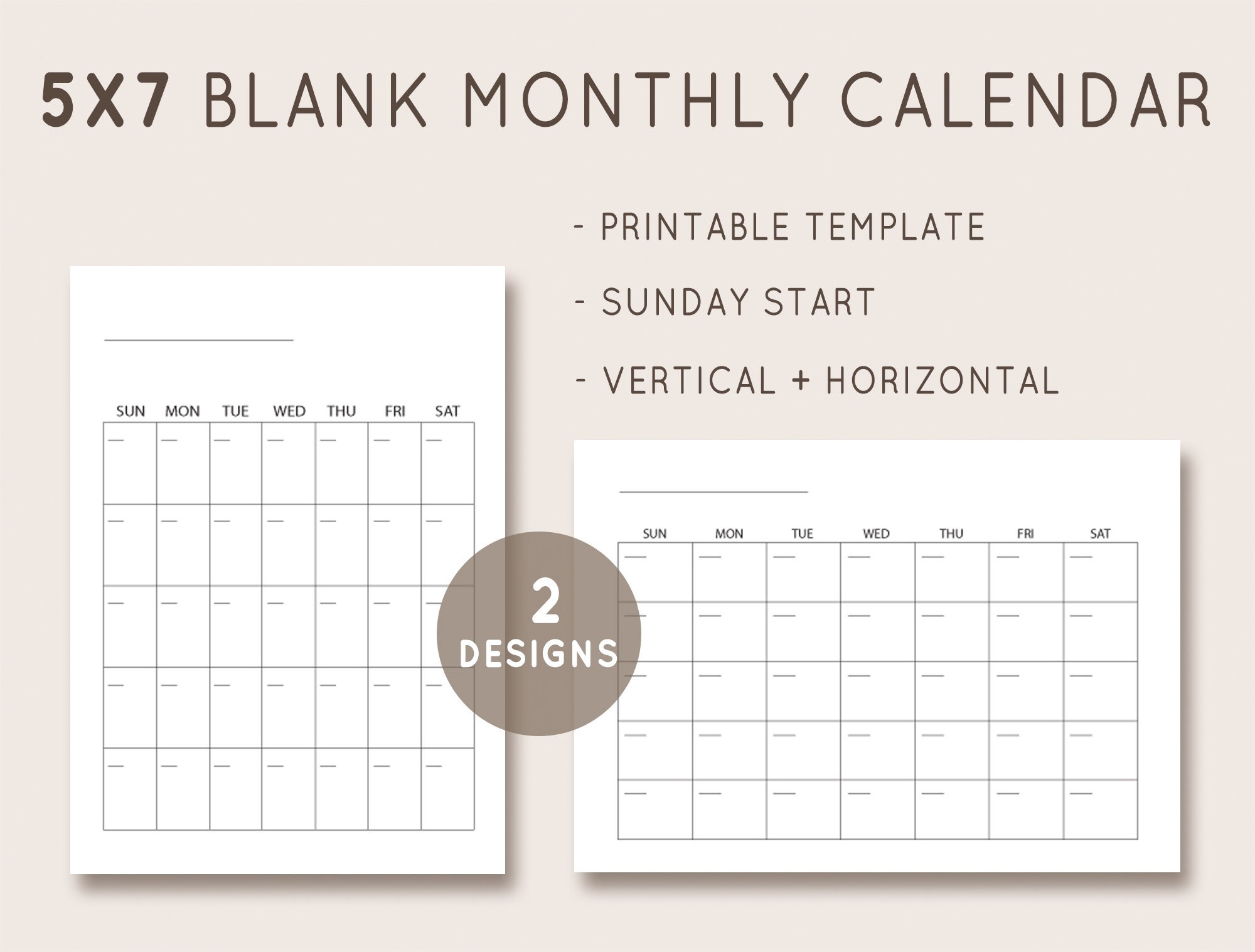 Free Printable 2024 5x7 Calendar - 2024 CALENDAR PRINTABLE