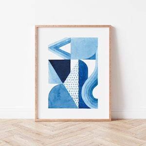 Geometric Wall Art, Printable Wall Art, Wall Decor Art Print, Wall Art Prints, Blue Wall Art, Digital Art Print, Minimalist Wall Art