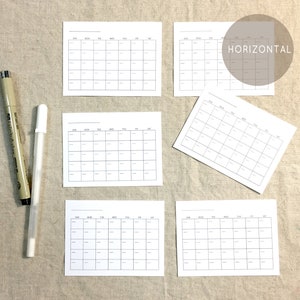 3x4 Calendar, Blank Calendar Template, Undated Monthly Calendar ...