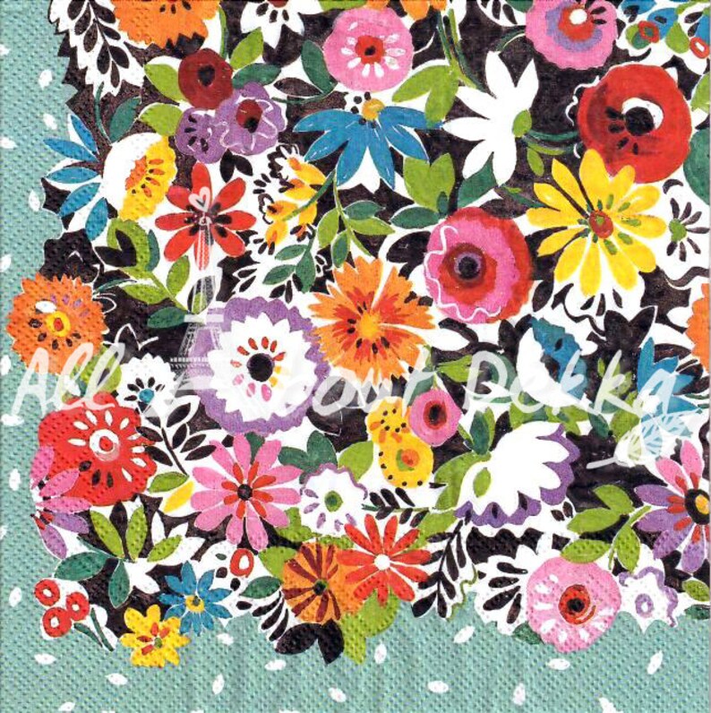 Assorted Decoupage Napkins Set Vintage Flowers Roses Etsy