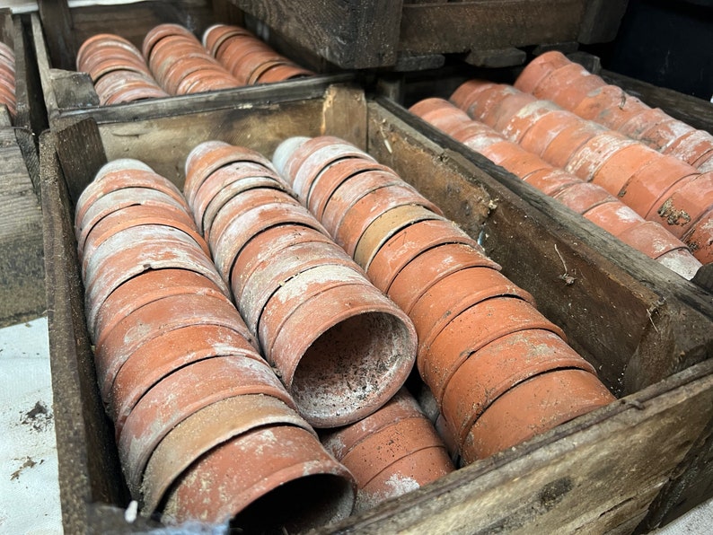 Vintage Terracotta Pots Etsy UK