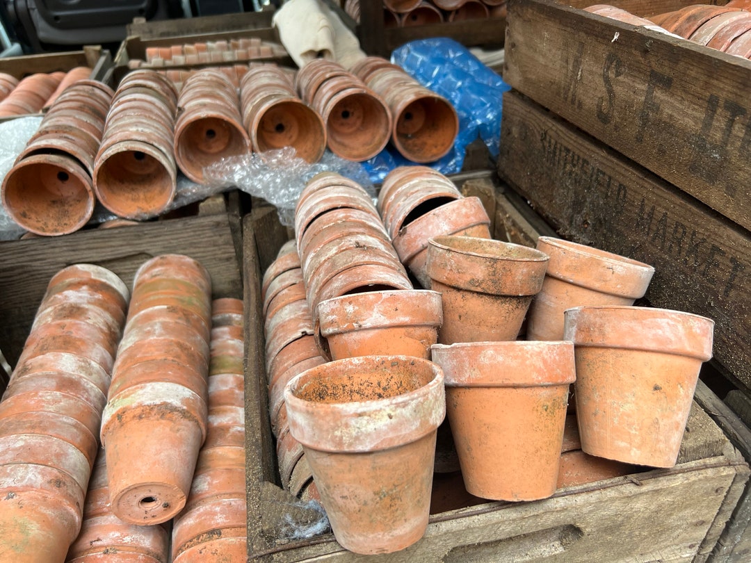 Vintage Terracotta Pots Etsy UK