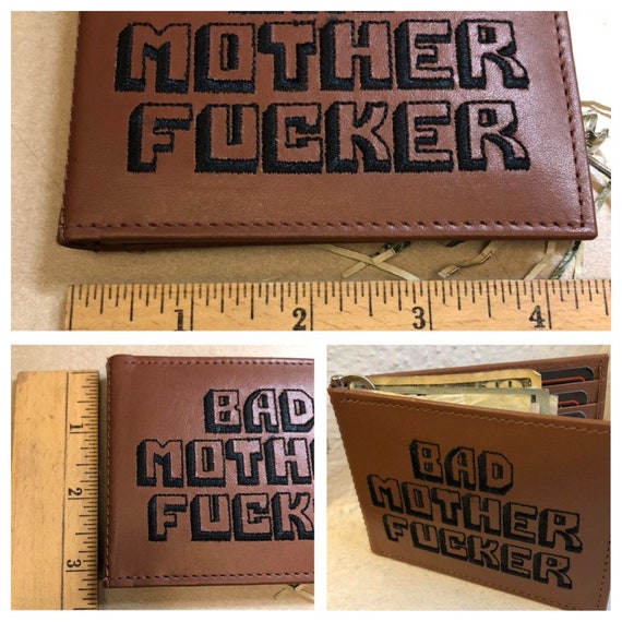 Bad Mother F *** ER Pulp Fiction in pelle slim portafoglio titolare della carta regalo Tarantino