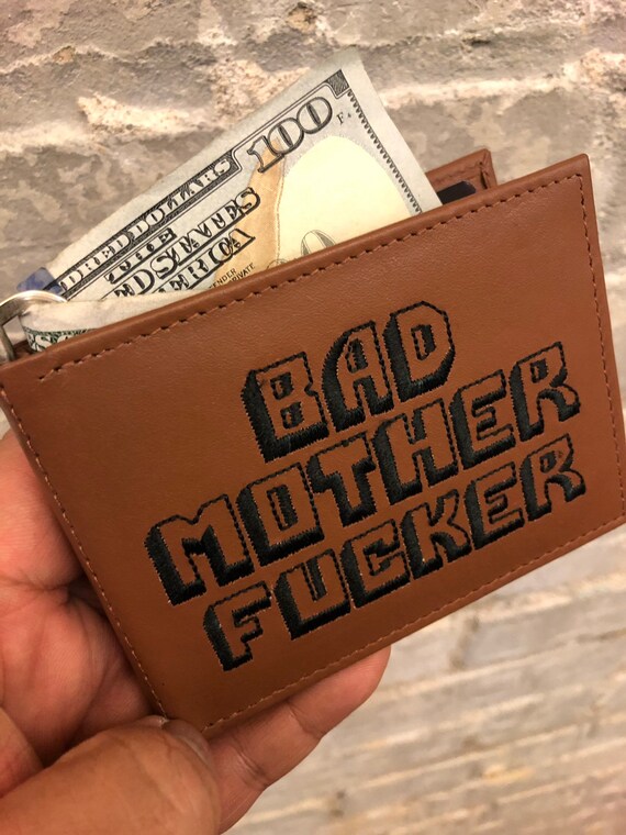 Bad Mother F *** ER Pulp Fiction in pelle slim portafoglio titolare della carta regalo Tarantino