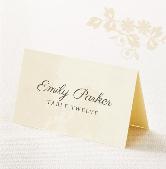 Wedding Place Cards Printable Place Card Template Diy Card Etsy