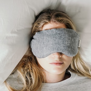 Therapeutic mask for adults / helps relieve headaches, insomnia, cold, pain and helpfull for relaxation / Hemp and organic cotton grey