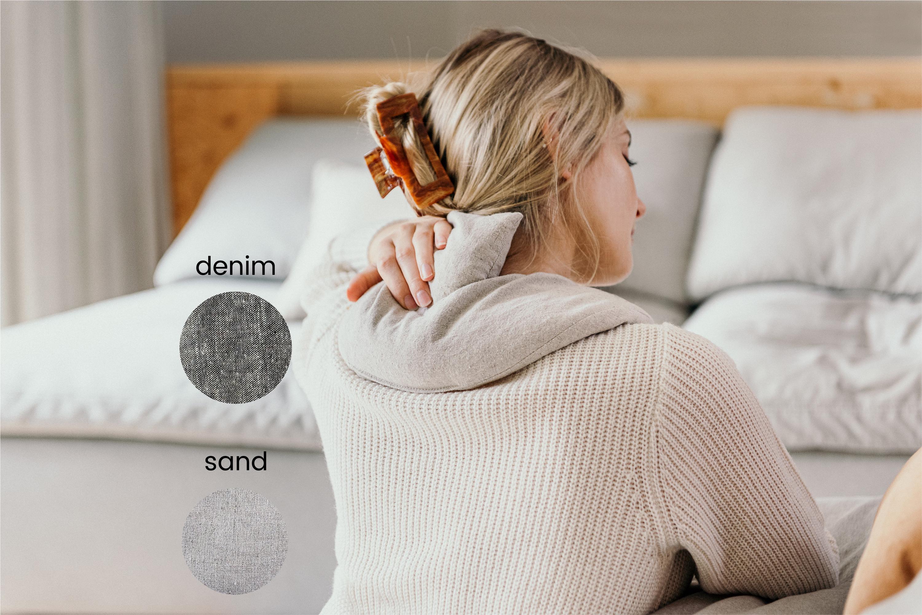 Shoulders & neck therapeutic compress (hot or cold) | muscle pain migraines headache stress torticollis | HEMP and ORGANIC cotton