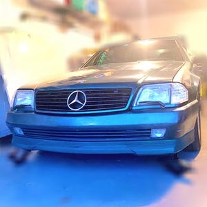 R129 Mercedes 1990-1995 Front Chin Lip Spoiler Kit - Style A for Pre-Facelift 300SL 500SL 600SL SL320 SL500 SL600 AMG
