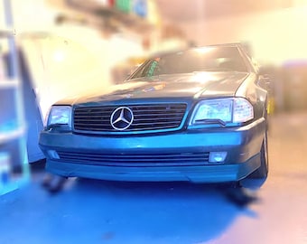 R129 Mercedes 1990-1995 Front Chin Lip Spoiler Kit - Style A for Pre-Facelift 300SL 500SL 600SL SL320 SL500 SL600 AMG