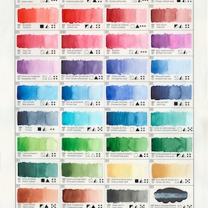 WATERCOLOR PALETTE PRINT Giclee Color Wheel Color Palette - Etsy
