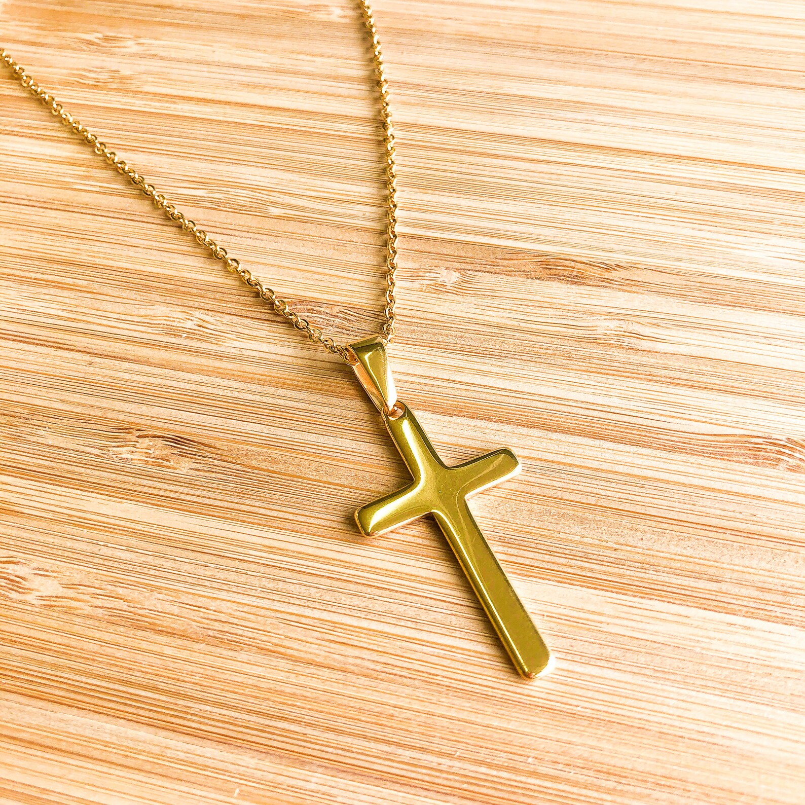 Simple Cross NecklaceGolden Cross Pendant Jewelry Necklace Etsy