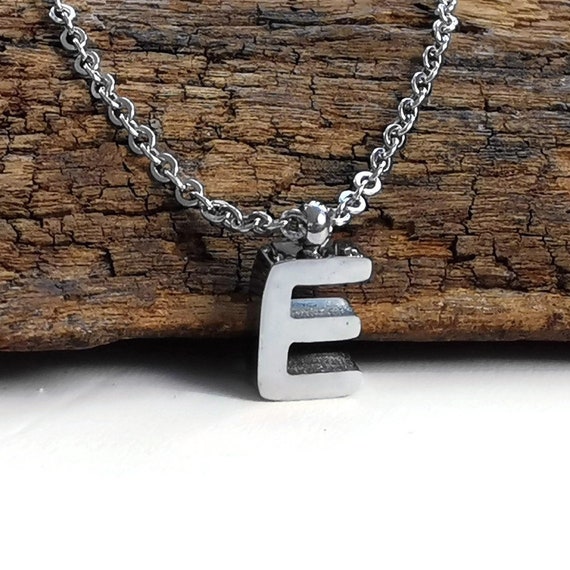 E Name Necklace Initials Necklace 