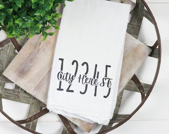 Personalized Location - Screen Printed Flour Sack Towel