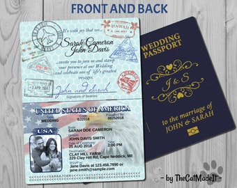 Passport Wedding Invitations Etsy