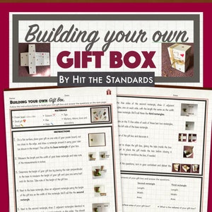 Christmas Gift Box Construct Your Own Gift Box School Kids Craft Homeschool Math Activity Teacher Learning Winter Holiday Project Birthday