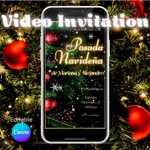 Video Invitation Posada Navideña, Invitacion Posada Navideña, Christmas Party Video Invitation, Animated Christmas Party Invitation, Evite