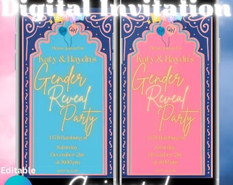 Gender Reveal Video Invitation, Gender Reveal Digital Invitation, Gender Reveal Animated Invitation, Gender Reveal Invitation, Gender Reveal