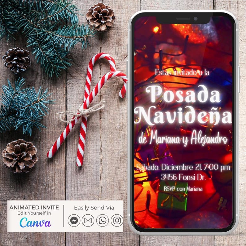Video Invitation Posada Navideña, Invitacion Posada Navideña, Christmas ...
