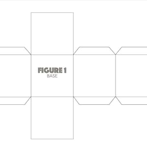 May include: A black and white line drawing of a cube net with the text "FIGURE 1 BASE" in the center.